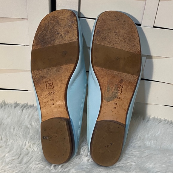 Talbots Blue Leather Slip-On Loafers Mules Size 6.5 - Picture 4 of 5